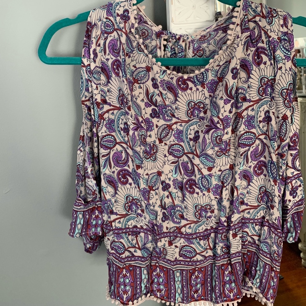 Purple and teal rip curl top